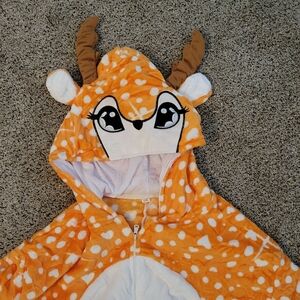 Orange Deer Hooded Onesie